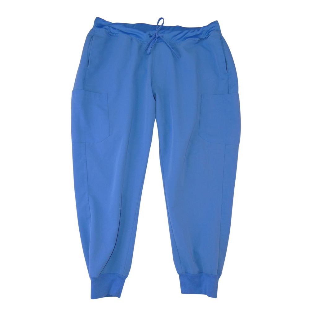 Mandala Blue Equa-Tek Scrub Joggers Womens‎ P-XL Drawstring Cargo Medical Pants
